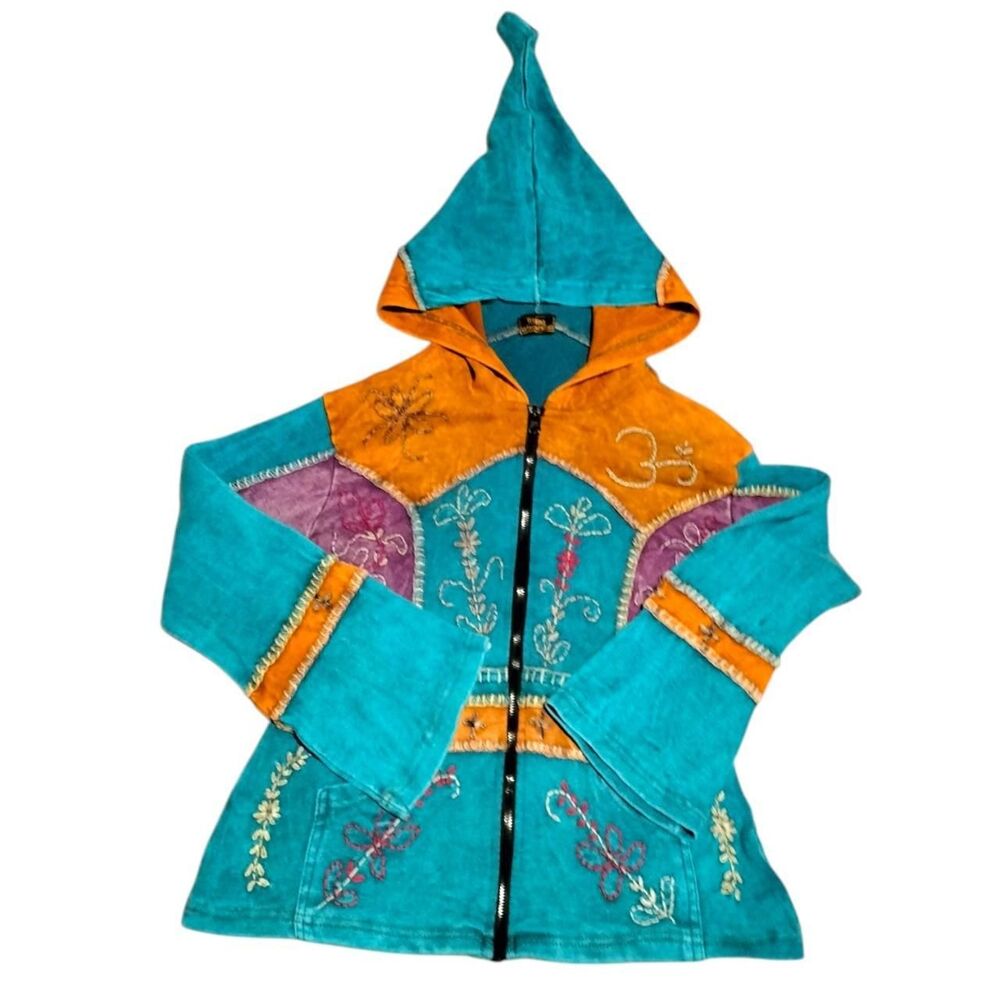 Y2K Boho zip-up jacket with hoodie